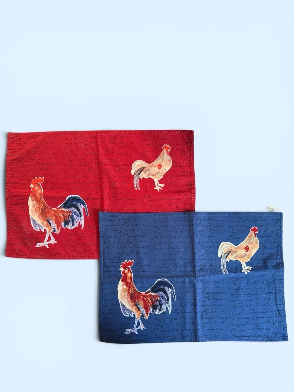 Williams Sonoma Rooster Placemats and Stained Glass Bundle